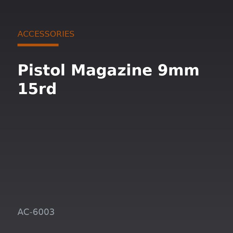 Pistol Magazine 9mm 15rd