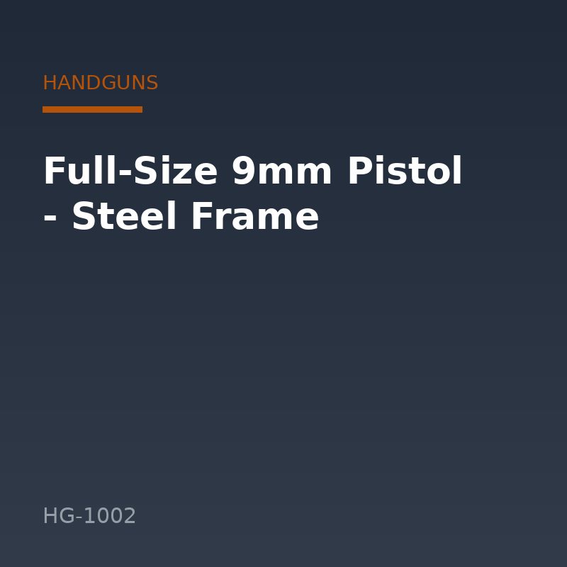 Full-Size 9mm Pistol - Steel Frame