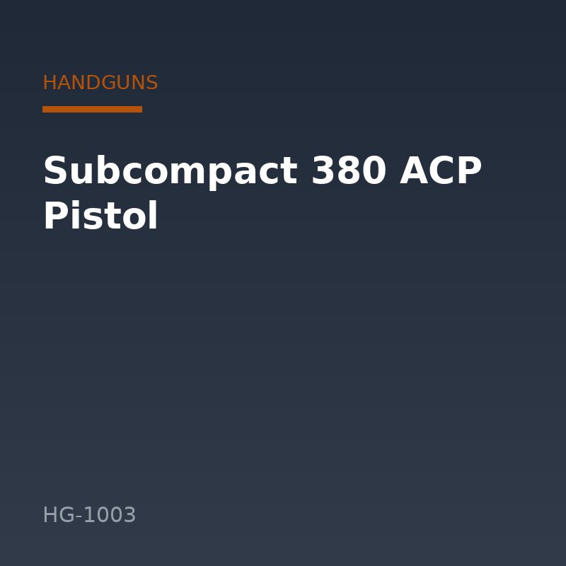 Subcompact 380 ACP Pistol