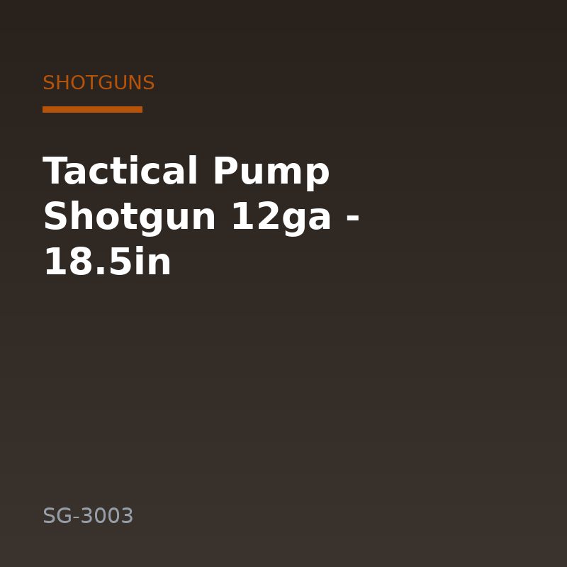 Tactical Pump Shotgun 12ga - 18.5in