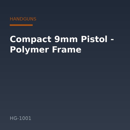 [HG-1001] Compact 9mm Pistol - Polymer Frame